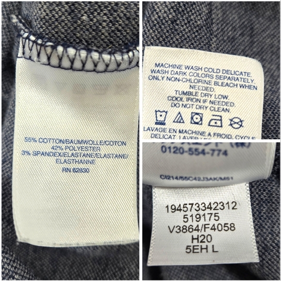 Lands End Mens Buffalo Check Blue and Gray Snap Buttoned Shirt - Picture 11 of 12